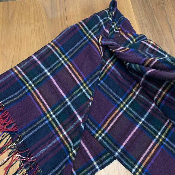 Luisa Brini Wool Plaid Fringe Poncho - Picture 4 of 9